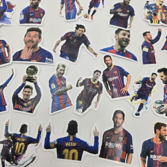 50 Piece Lionel Messi Soccer Star Stickers Football Rakuten 10 Qatar Pro - Picture 7 of 12